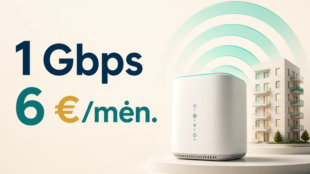 Splius 1 Gbps interneto už 6 eurus gidas